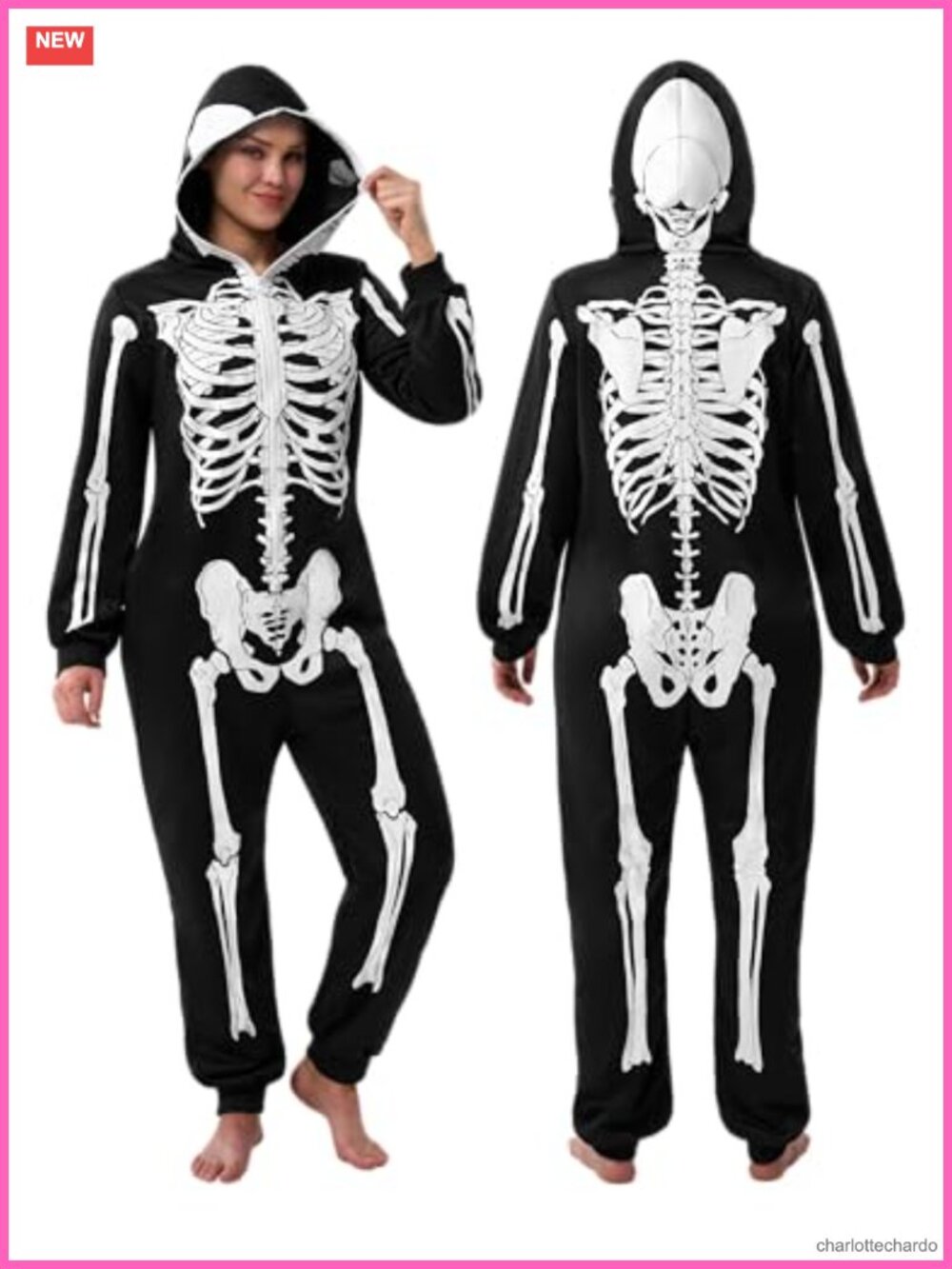 Halloween Skeleton Costume Jumpsuit for Women Cosplay Party One-Piece Pajamas